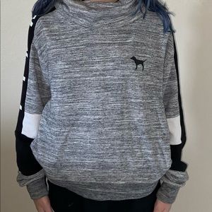 Victoria Secrets Pink Sweatshirt with a cow neck.